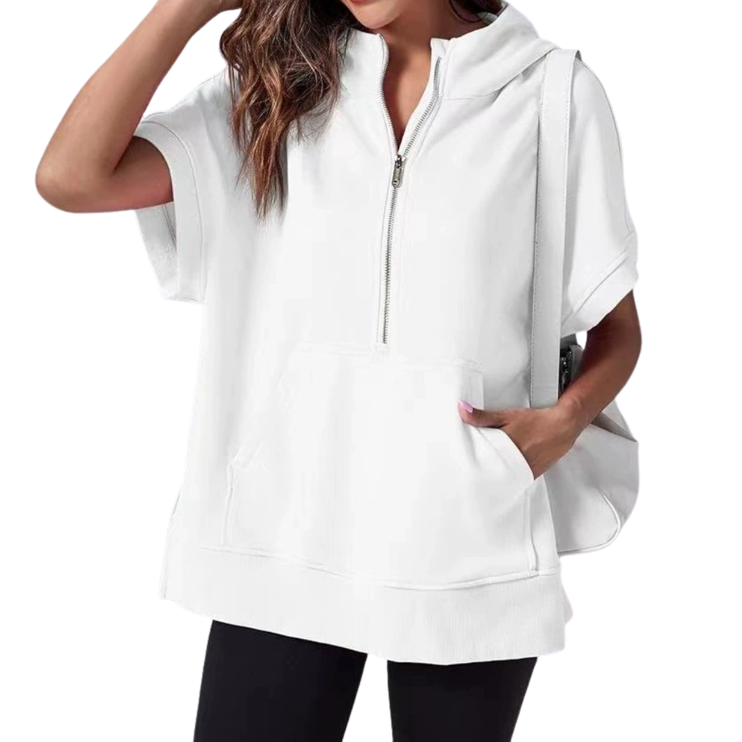 Scarlett | Relaxed Hooded Short Sleeve Sweatshirt