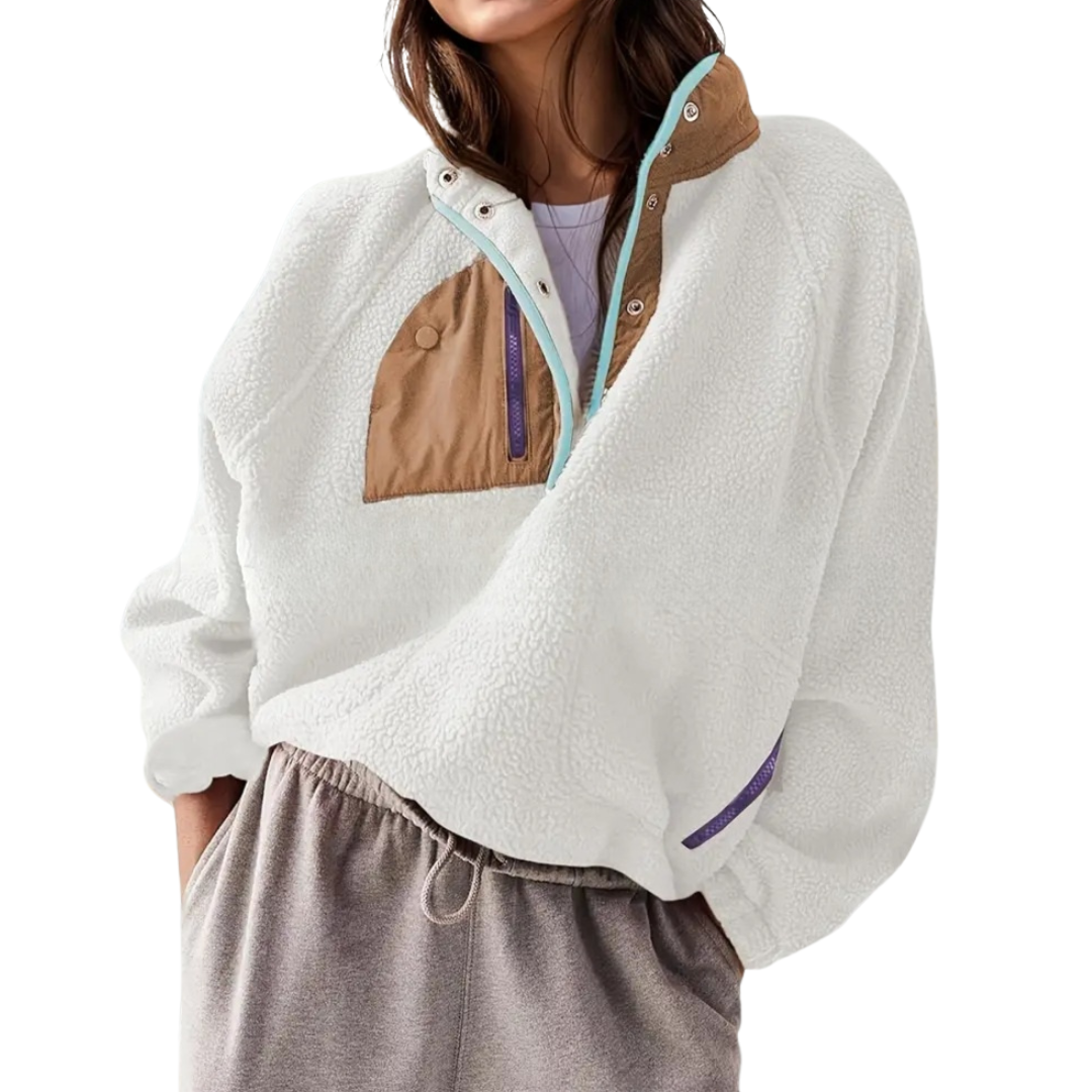 Taylor | Cosy Colorblock Fleece Zip Jacket