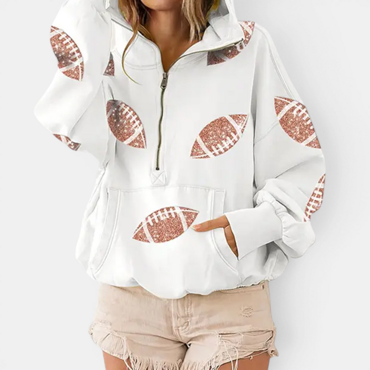 Zoe | Game Day Football Print Hoodie