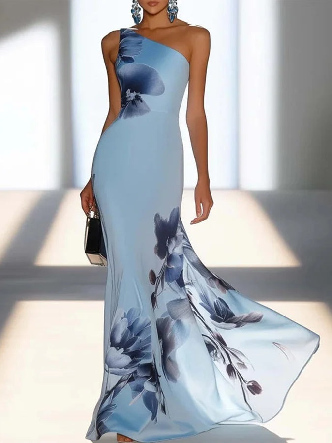 Lotta | Off-shoulder satin maxi dress