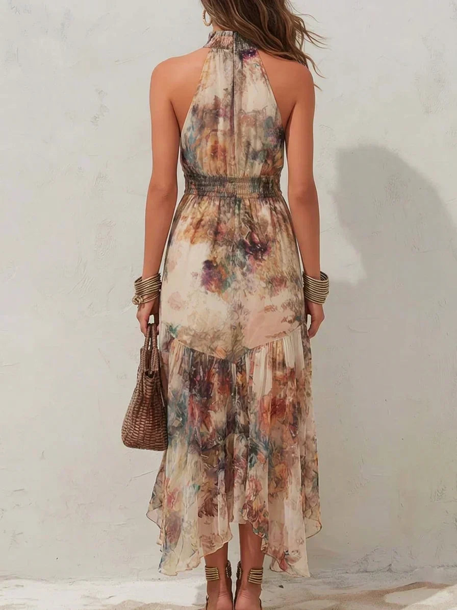 Ava | Midi dress with delicate vintage floral pattern