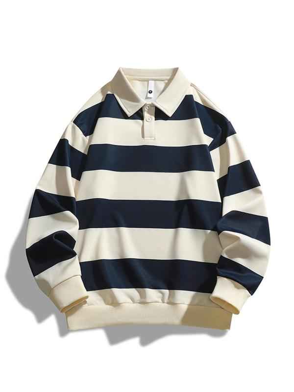 Lily | Classic Fashion Striped Collar Long Sleeve Sweatshirt