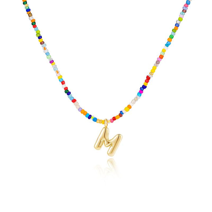 Naomi | Colorful Bubble Letter Necklace