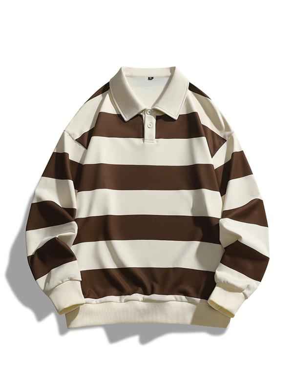 Lily | Classic Fashion Striped Collar Long Sleeve Sweatshirt
