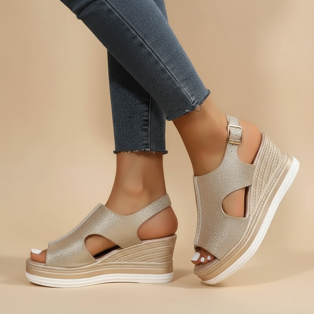 Alice Caroline | Relaxed wedge sandals