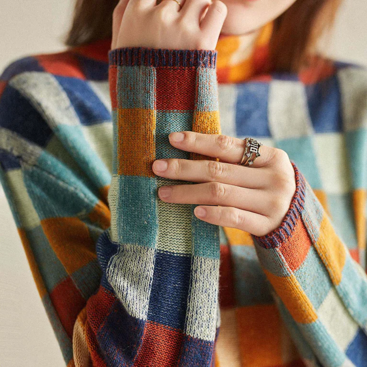 Francesca | Retro-Inspired Plaid Sweater