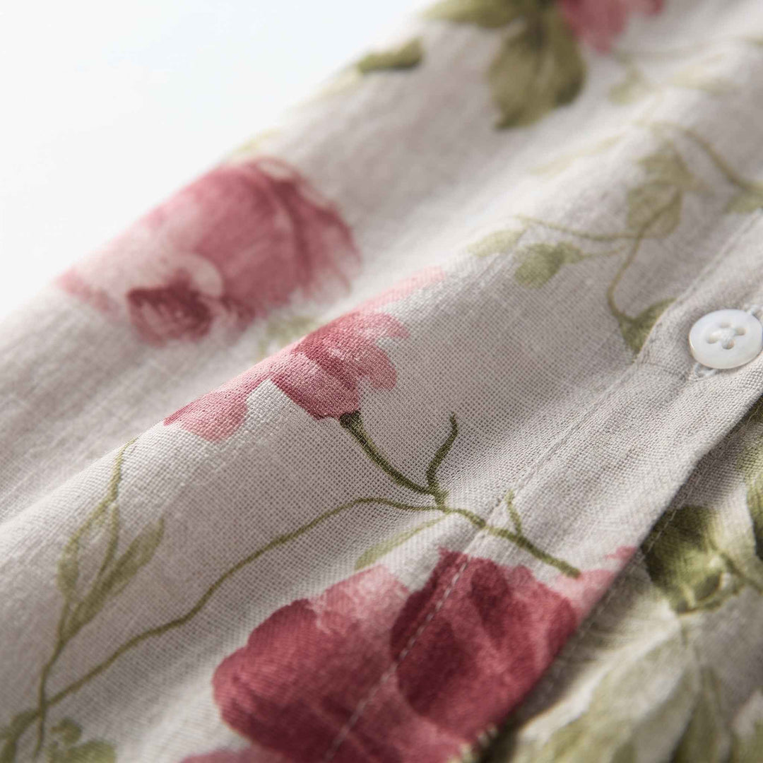 Chloe | Floral lace-up dress with vintage waist