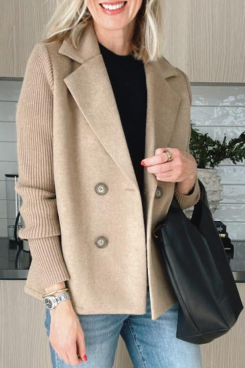 Vanessa | Elegant Knit-Sleeve Blazer