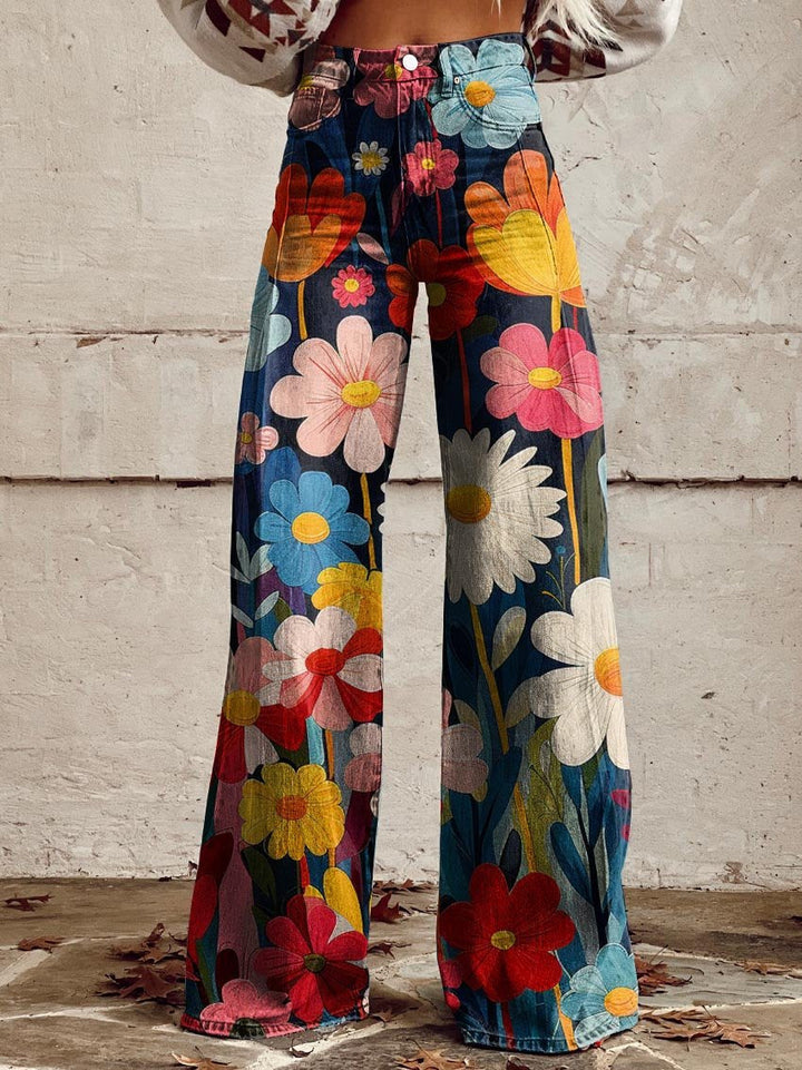 Riley | Chic Floral Wide-Leg Pants