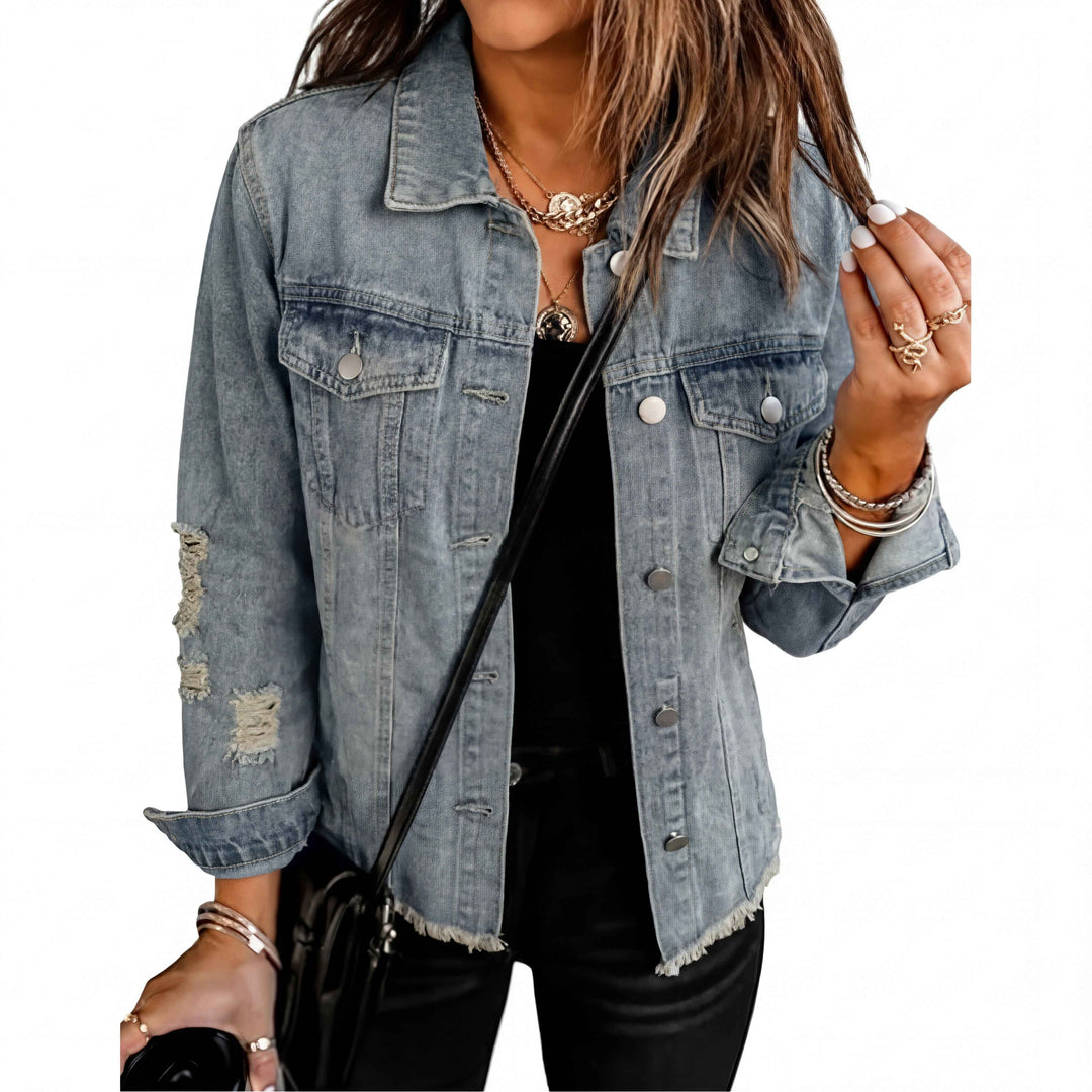 Amelia | Distressed Boyfriend Denim Jacket