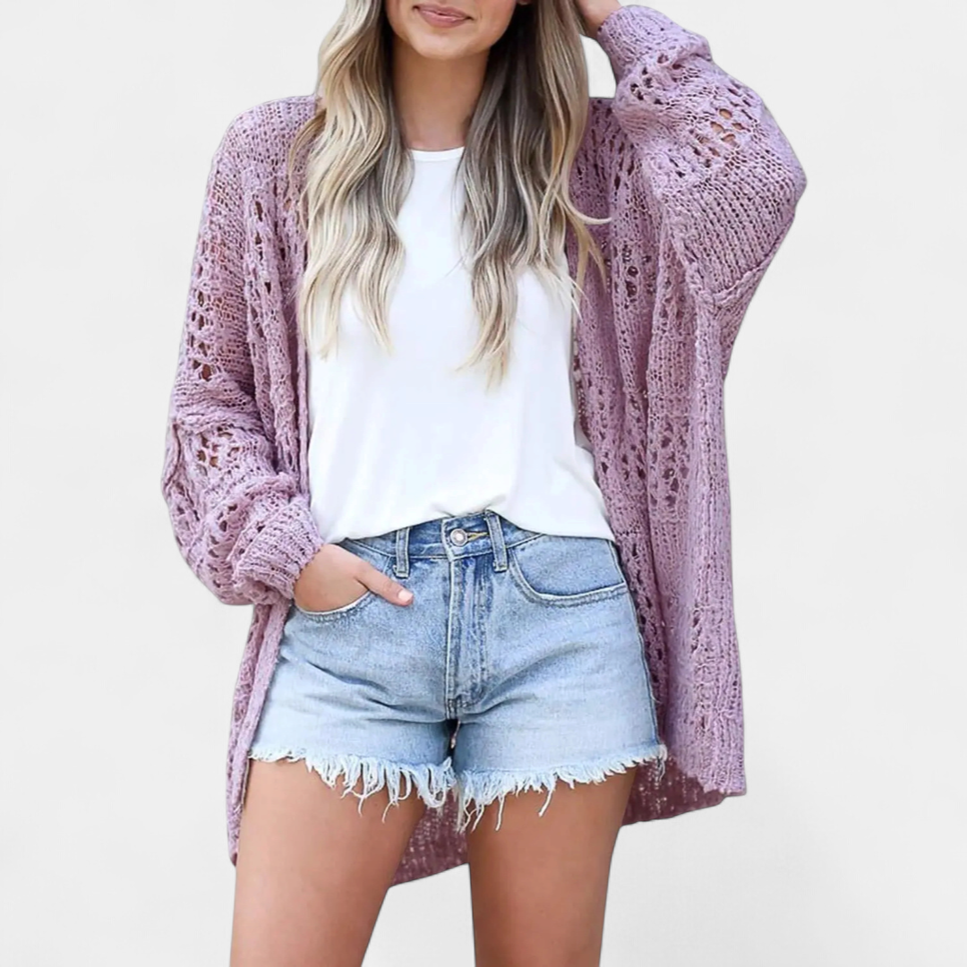 Penelope | Boho Hollow-Out Knit Cardigan