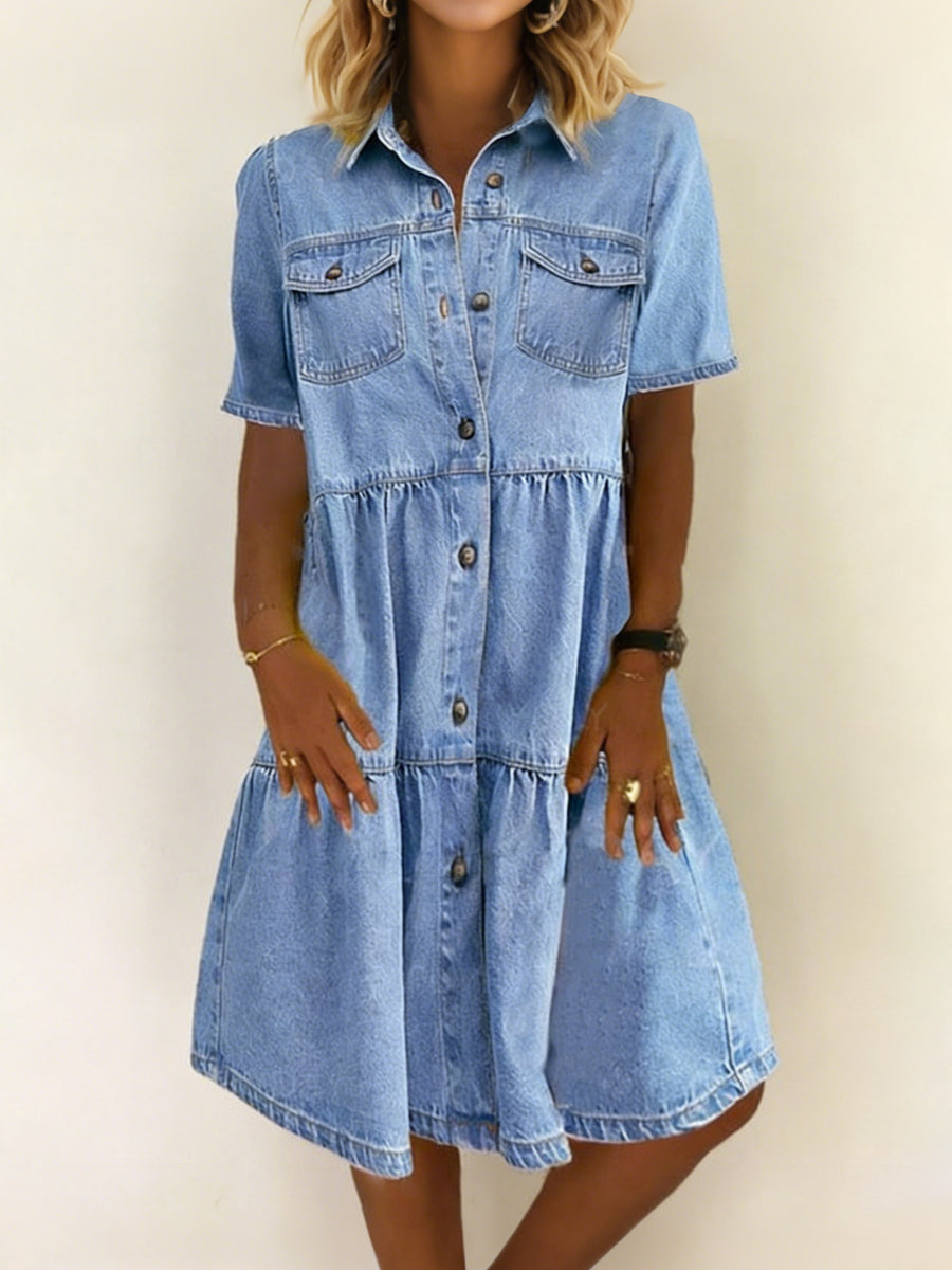 Penelope - Casual Elegant Denim Dress